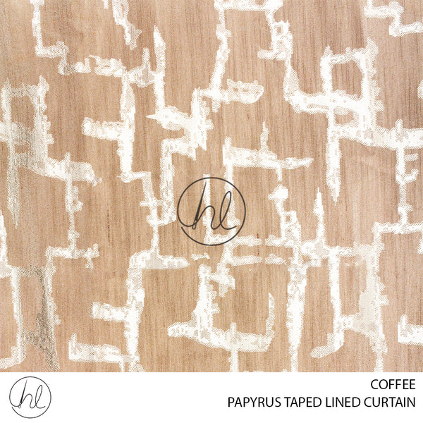 TAPED LINED READY-MADE CURTAIN (PAPYRUS) (COFFEE) (225X218CM)