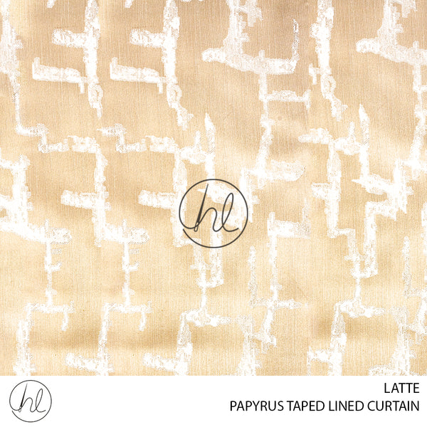 TAPED LINED READY-MADE CURTAIN (PAPYRUS) (LATTE) (225X218CM)