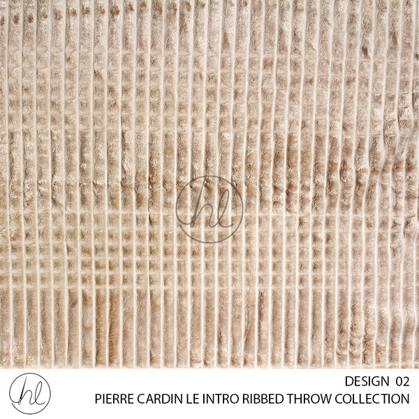 PIERRE CARDIN RIBBED THROW (LE INTRO) (STONE) (180X200CM)