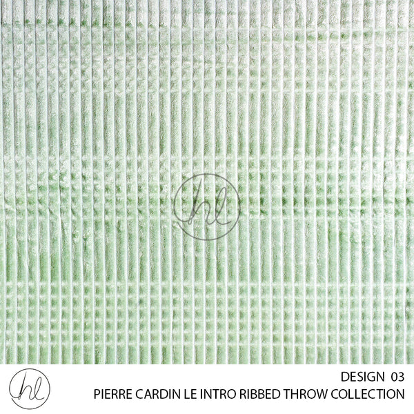 PIERRE CARDIN RIBBED THROW (LE INTRO) (SAGE) (180X200CM)