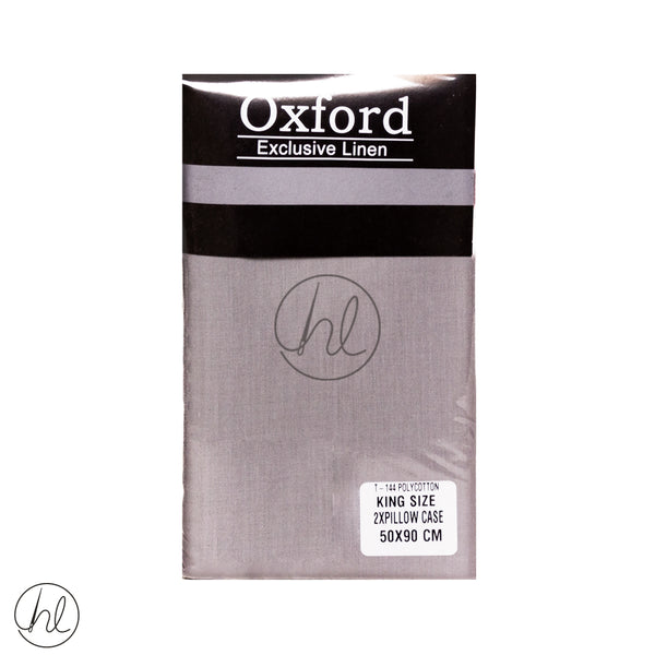 Oxford Pillow Cases (King) (Grey) (50x90cm)