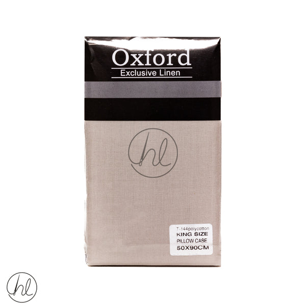 Oxford Pillow Cases (King) (Stone) (50x90cm)