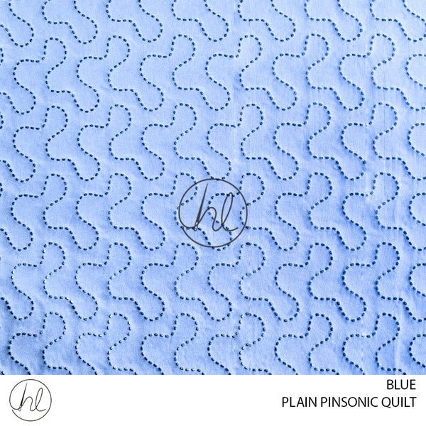 PLAIN PINSONIC QUILT (LA) (BLUE) (QUEEN)