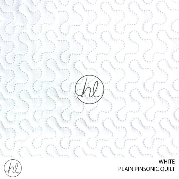 PLAIN PINSONIC QUILT (LA) (WHITE) (QUEEN)