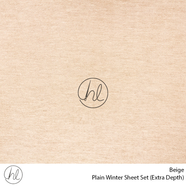 Plain Winter Sheet Set (Extra Depth) (Beige) (Double)