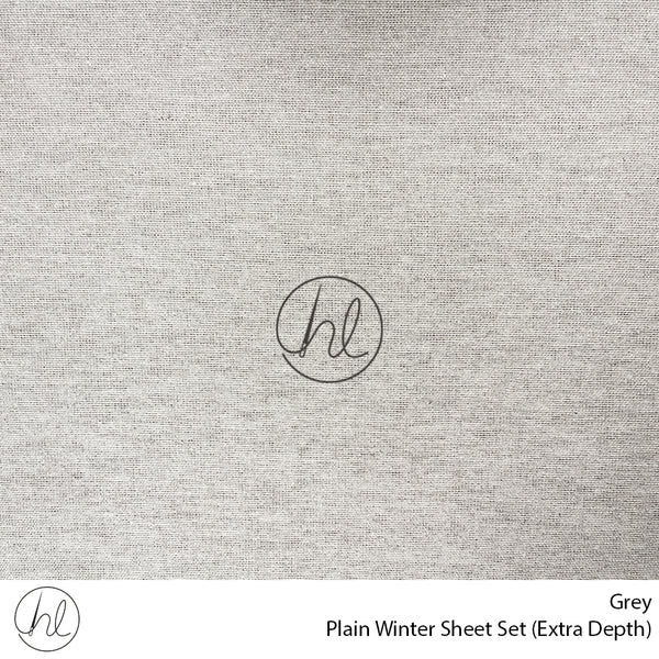 Plain Winter Sheet Set (Extra Depth) (Grey) (Double)