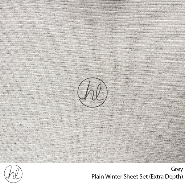 Plain Winter Sheet Set (Extra Depth) (Grey) (Queen)