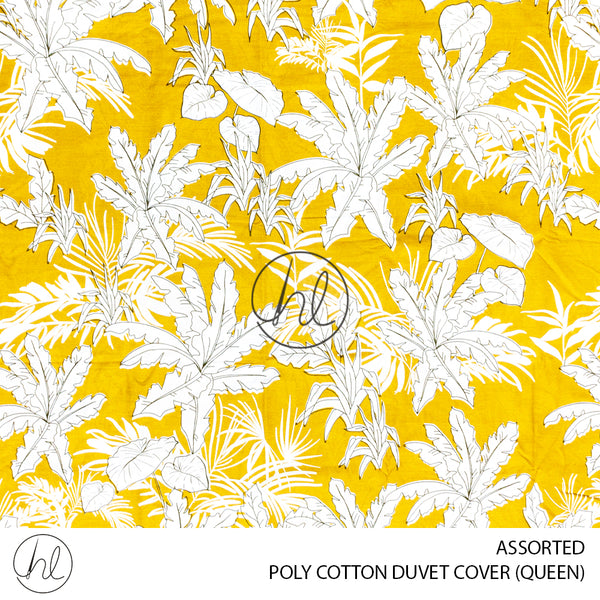 POLY COTTON DUVET COVER (ASSORTED) (MUSTARD) (QUEEN)