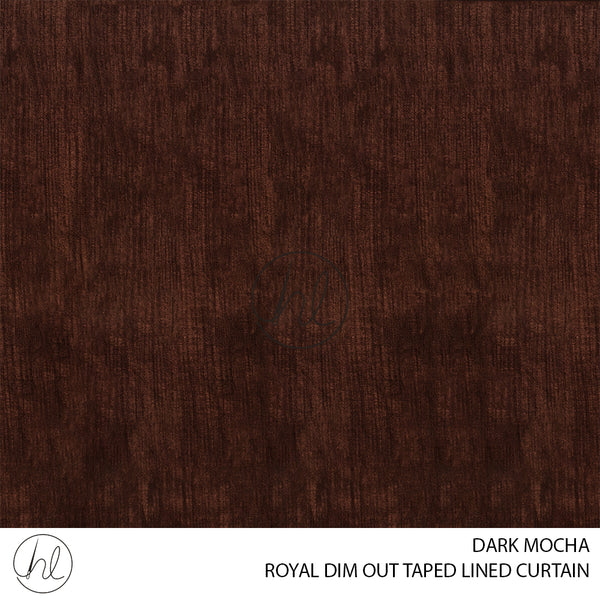 TAPED LINED READY-MADE CURTAIN (ROYAL DIM OUT) (CHOCOLATE) (225X218CM)