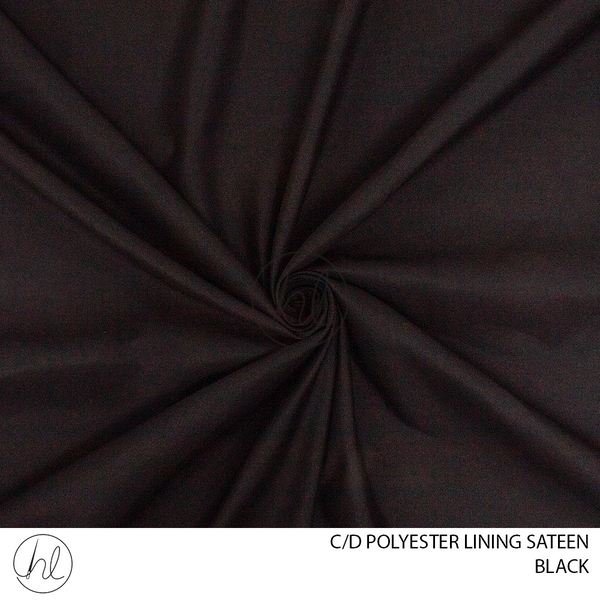 C/D Polyester Lining Sateen (336 CI)(280cm)	(Black)