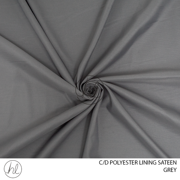 C/D Polyester Lining Sateen (34 CI)(280cm)(Grey)