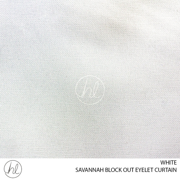 EYELET READY-MADE CURTAIN (SAVANNAH BLOCK OUT) (WHITE) (225X250CM)