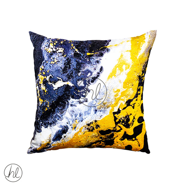 PRINTED SCATTER CUSHION (DESIGN 20) (YELLOW) (60X60CM)