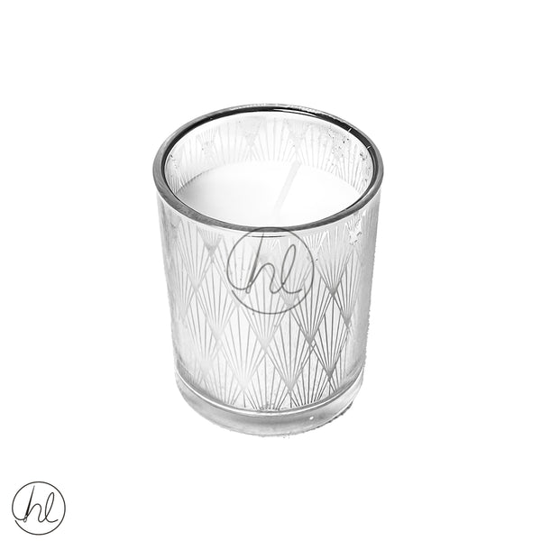 AROMA SCENTED CANDLE	(ABY-4346) (JASMINE AND CALENDULA) (SILVER)