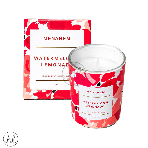 MENAHEM SCENTED CANDLE (ABY-4347) (WATERMELON AND LEMONADE) (RED)