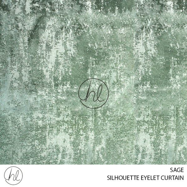 EYELET READY-MADE CURTAIN (SILHOUETTE) (SAGE)	(225X220CM)