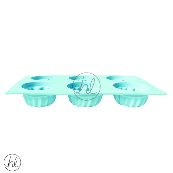 ROUND HOLE SILICONE CAKE MOULDS (YH-1)	(BLUE) (6)