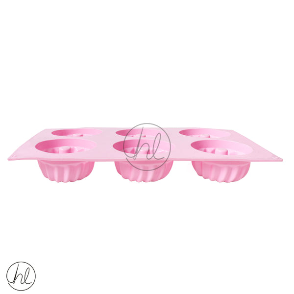 ROUND HOLE SILICONE CAKE MOULDS (YH-1)	(PINK) (6)
