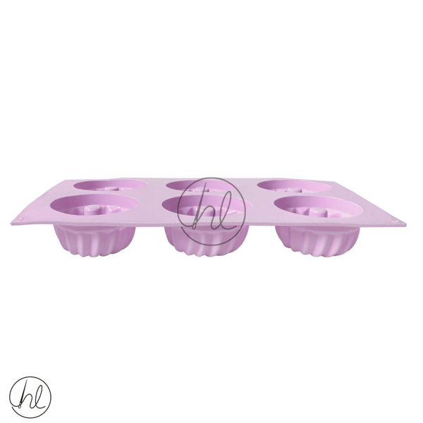 ROUND HOLE SILICONE CAKE MOULDS (YH-1)	(PURPLE) (6)