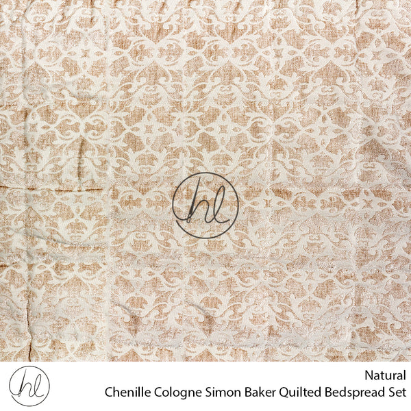 Simon Baker Chenille Quilted Bedspread (Cologne) (Natural) (King)