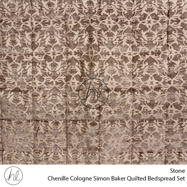 Simon Baker Chenille Quilted Bedspread (Cologne) (Stone) (King)
