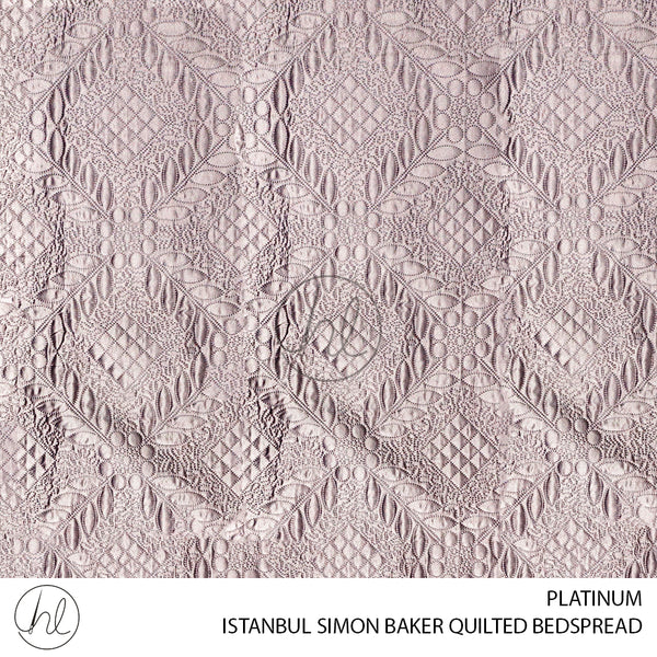 SIMON BAKER QUILTED BEDSPREAD (ISTANBUL) (PLATINUM) (QUEEN)