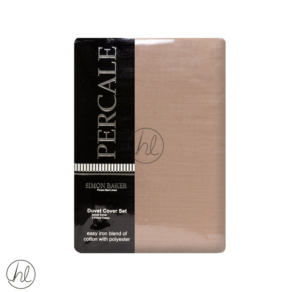 Polycotton Duvet Cover (200T) (Stone) (Queen)