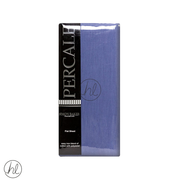 Polycotton Flat Sheet (200T) (Blue) (Double)