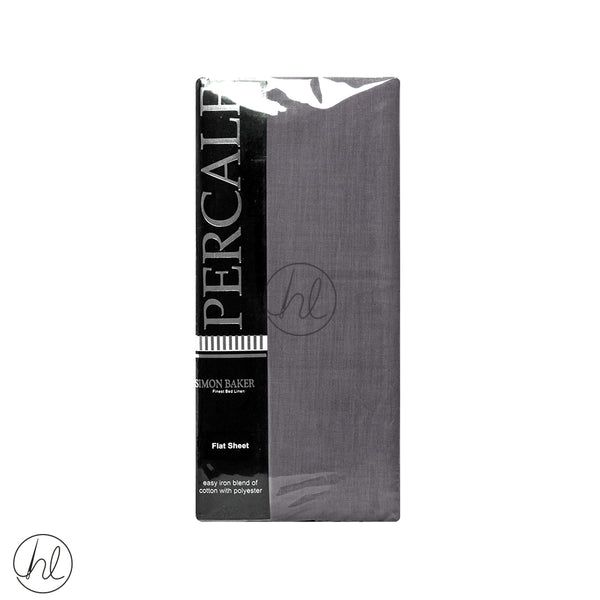 Polycotton Flat Sheet (200T) (Grey) (King)