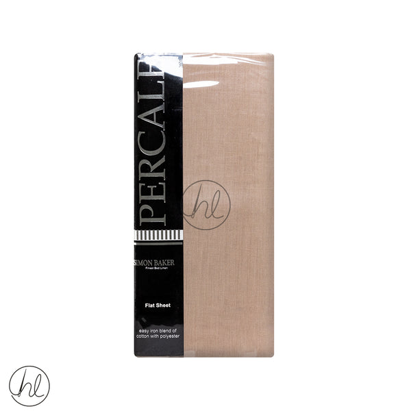 Polycotton Flat Sheet (200T) (Stone) (Queen)