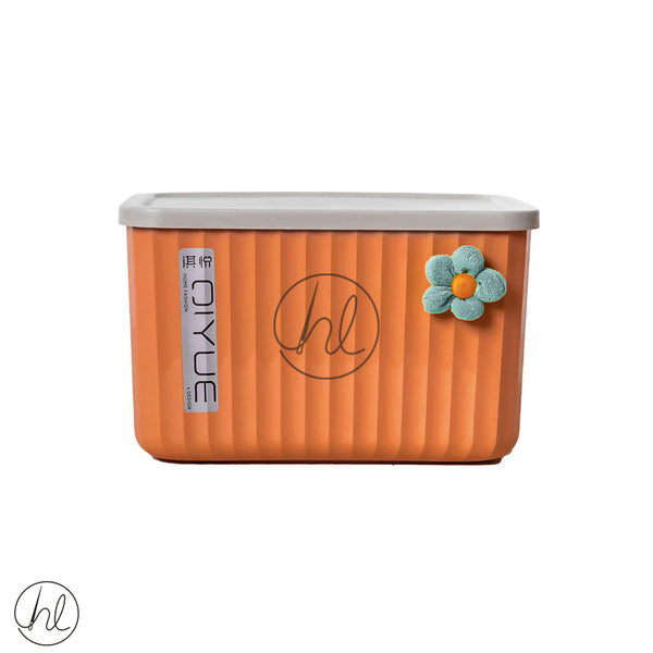 STORAGE BASKET WITH LID (ABY-4554) (ORANGE)	(SMALL)
