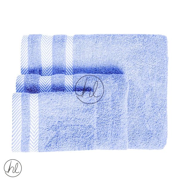 BRISTOL PLUSH 3 PIECE TOWEL SET	(LT) (POWDER BLUE) (STRIPED)