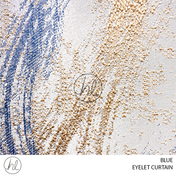 EYELET READY-MADE CURTAIN (DESIGN 02) (BLUE) (230X218CM)