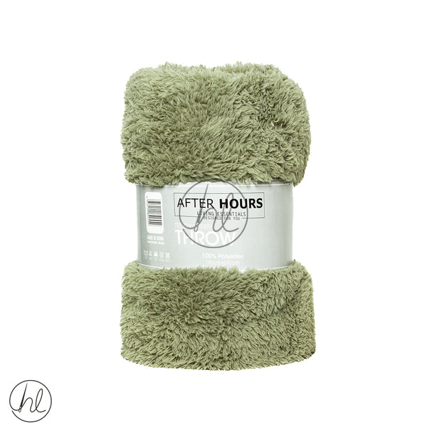 Sherpa Brushed Teddy Throw (Assorted) (Green) (180x200cm)