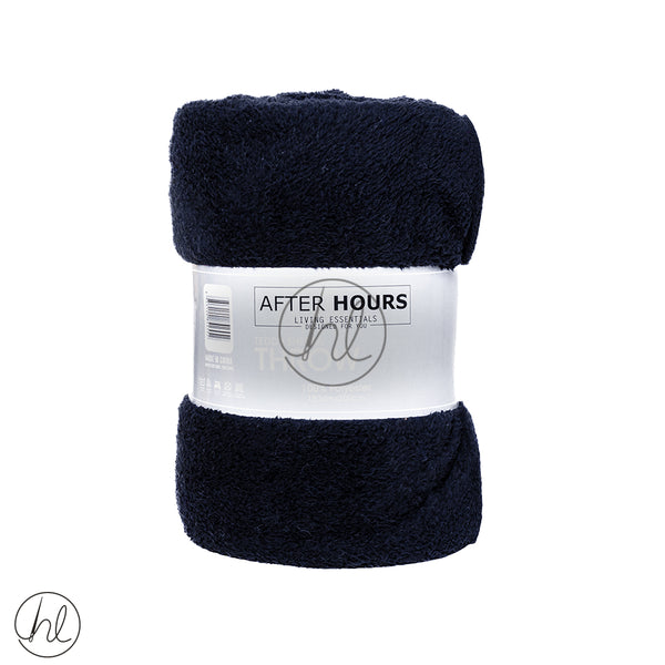 Sherpa Brushed Teddy Throw (Assorted) (Navy) (180x200cm)