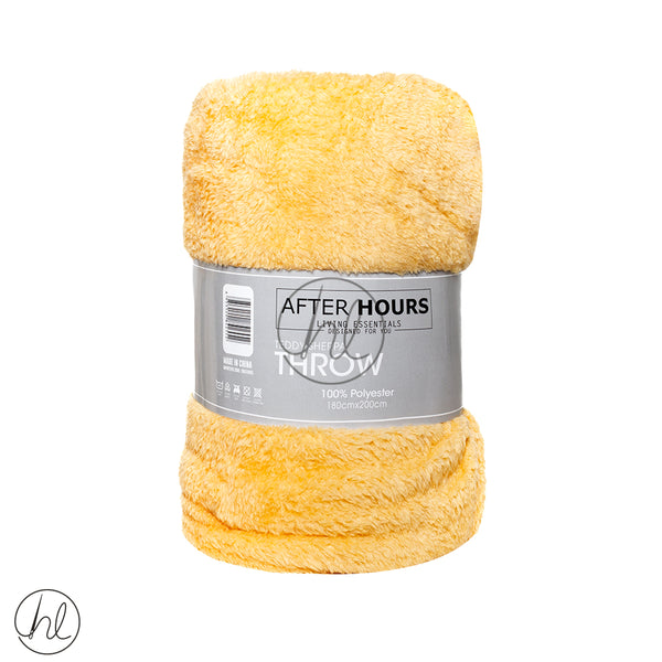 Sherpa Brushed Teddy Throw (Assorted) (Yellow) (180x200cm)