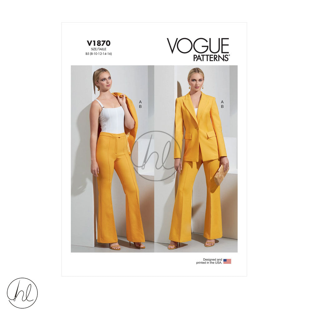 Sewing Pattern for Womens Jacket & Pants, Vogue Pattern V1870