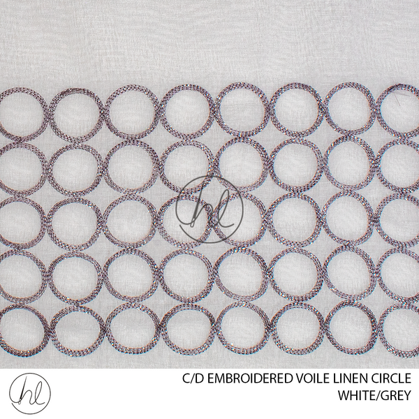 C/D Voile Linen Embroidered Circle