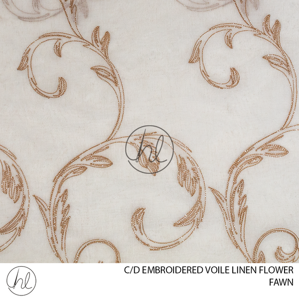 C/D Voile Linen Embroidered Flower