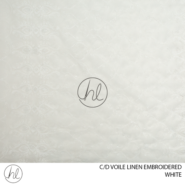 C/D Voile Linen Embroidered (280CM) (White)