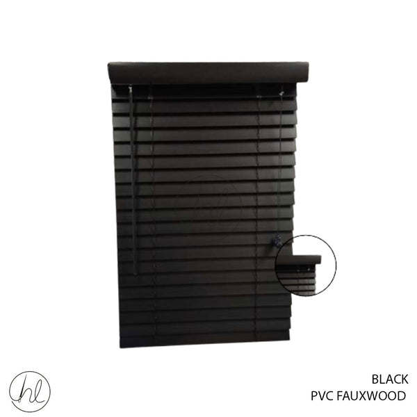 BLIND PVC FAUXWOOD 50MM BLACK 210X220