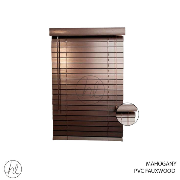 BLIND PVC FAUXWOOD 50MM MAHOGANY 150X180