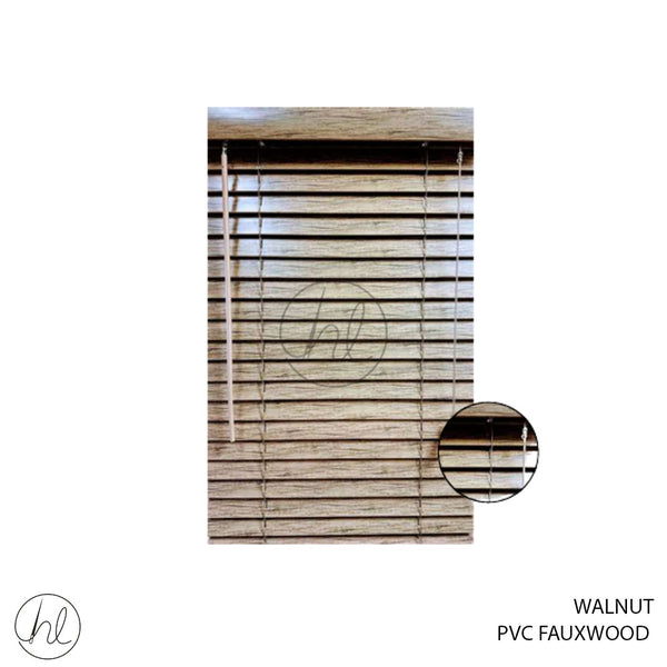 BLIND PVC FAUXWOOD 50MM WALNUT 60X90