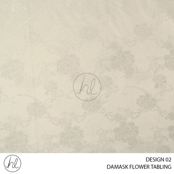 DAMASK FLOWER TABLING (DESIGN 02) (320CM) (PER M) CREAM