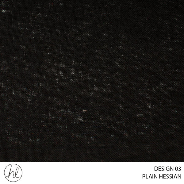 PLAIN HESSIAN (DESIGN 03) (140CM) (PER M) BLACK
