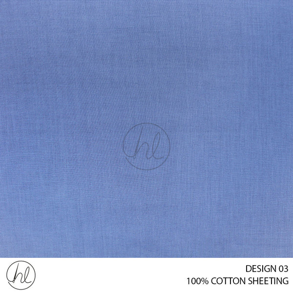 100% COTTON SHEETING (DESIGN 03) (240CM) (PER M) POWDER BLUE