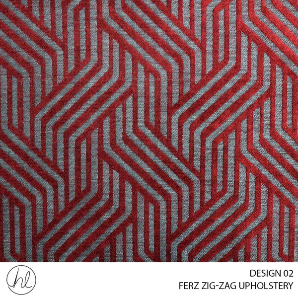 FERA ZIG-ZAG UPHOLSTERY (DESIGN 02) (140CM) (PER M) RED