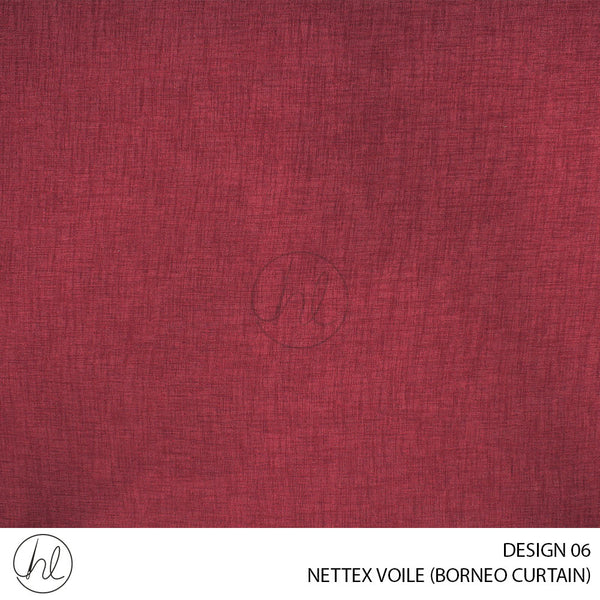 NETTEX VOILE (BORNEO CURTAIN) (DESIGN 06) (280CM) (PER M) BURGANDY