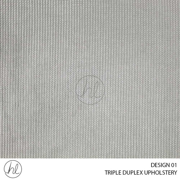 TRIPLE DUPLEX UPHOLSTERY (DESIGN 01) (140CM) (PER M) CREAM/WHITE