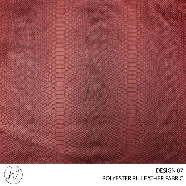 POLYESTER PU LEATHER (DESIGN 07) (140CM) (PER M) LIGHT RED